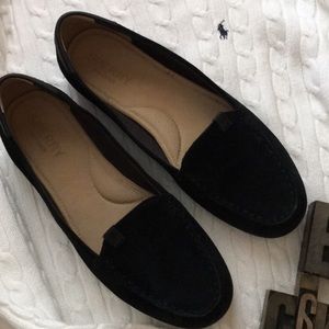 Speedy Suede black loafers